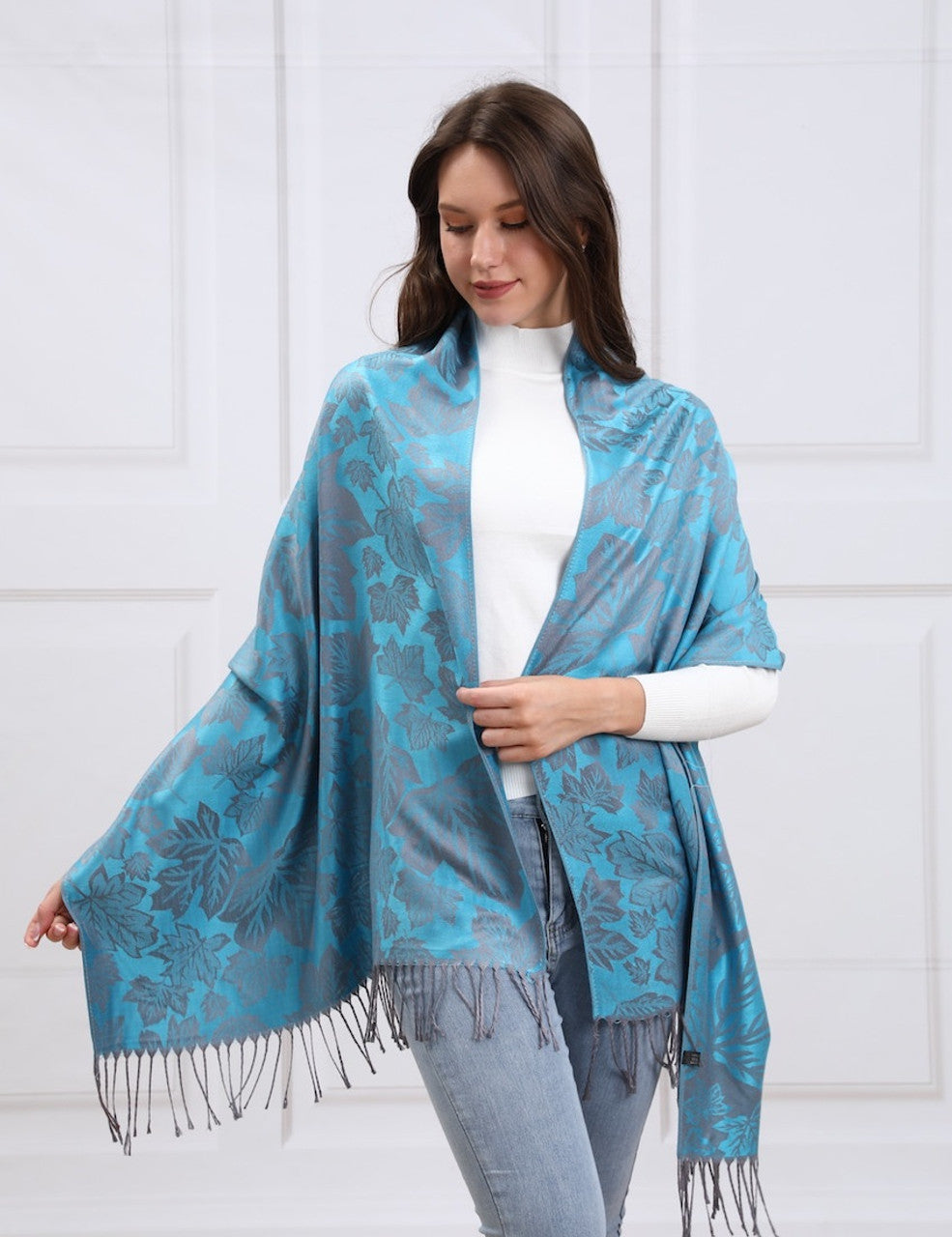 Women's Maple Leaf Pashmina Scarf (SF001-207)