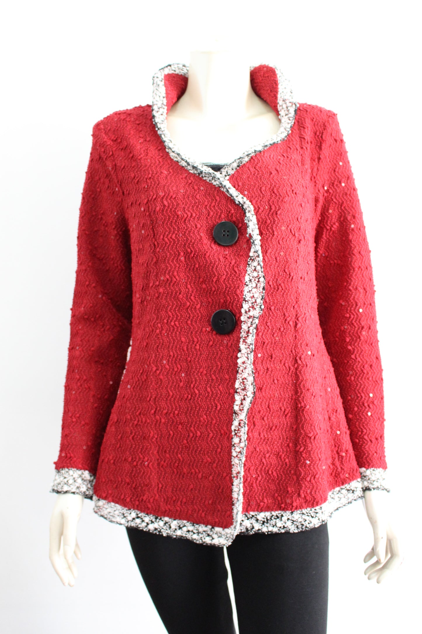 Jacket with round neck and lapel collar CCB-11205