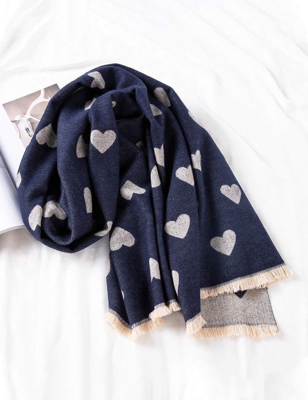 Women's Warm Scarf with Heart Design (BL080-126)