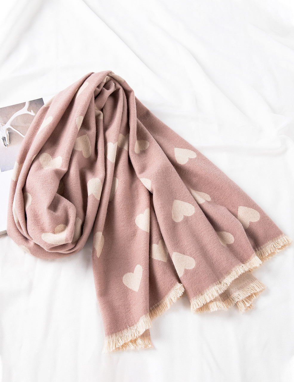 Women's Warm Scarf with Heart Design (BL080-126)