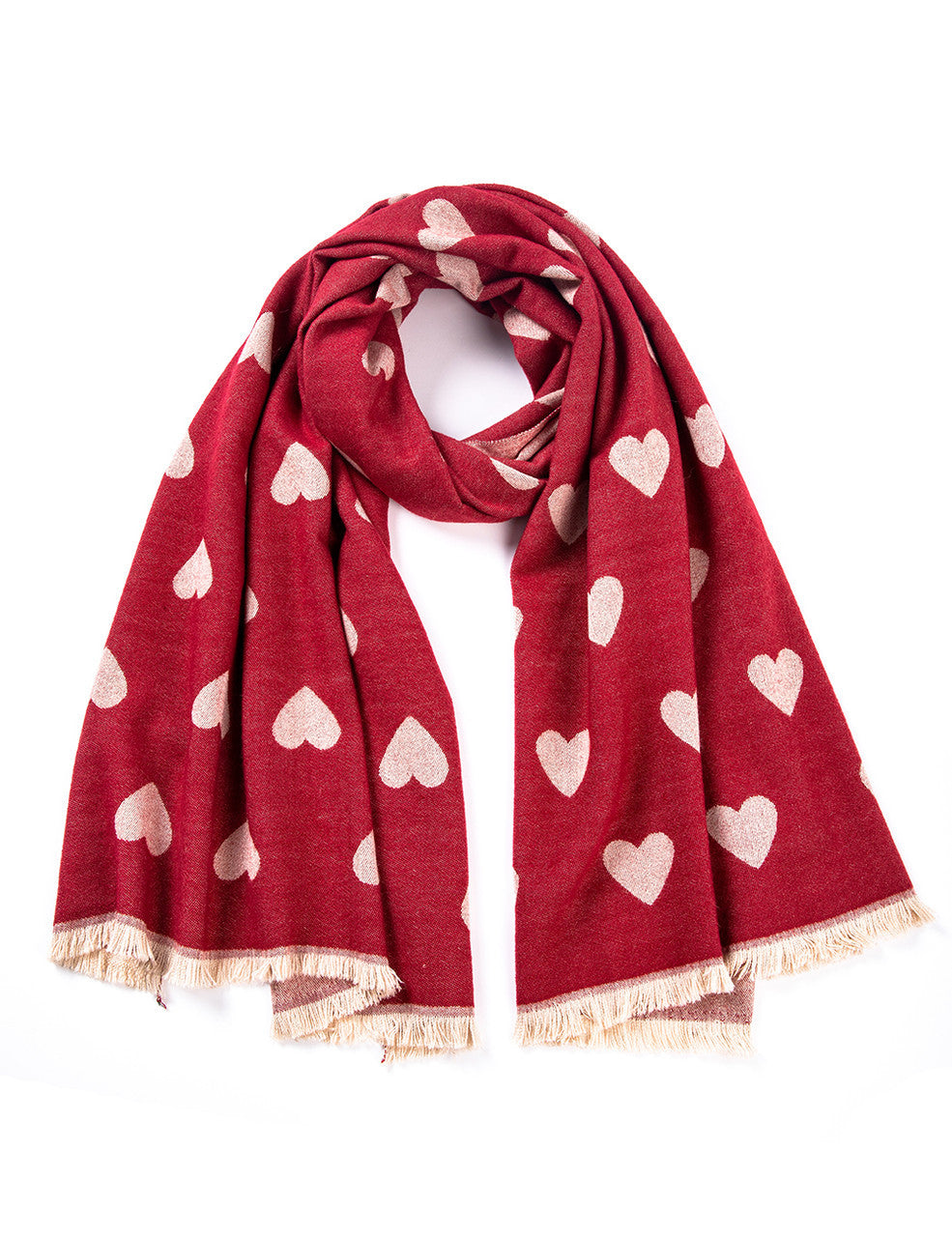 Women's Warm Scarf with Heart Design (BL080-126)