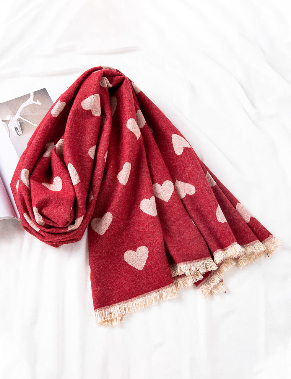 Women's Warm Scarf with Heart Design (BL080-126)