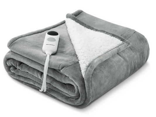 50" x 60" Cozy Soft Lleece Electric Blanket - Grey