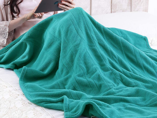50" x 60" Cozy Soft Lleece Electric Blanket - Lake Green