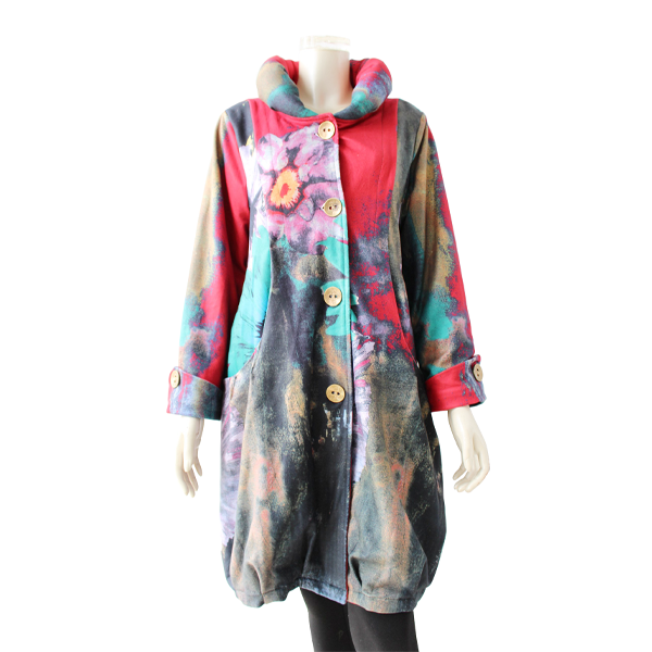 Women's Floral Printed Peplum Cape (CCB-11213)