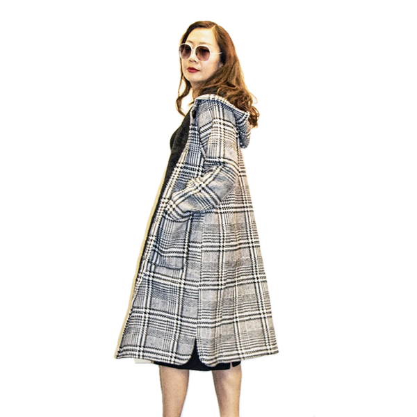 Woman's Plaid & Check Winter Coat (CCB-91253)