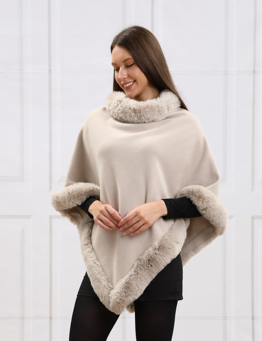 Faux Fur Poncho (CT-180)