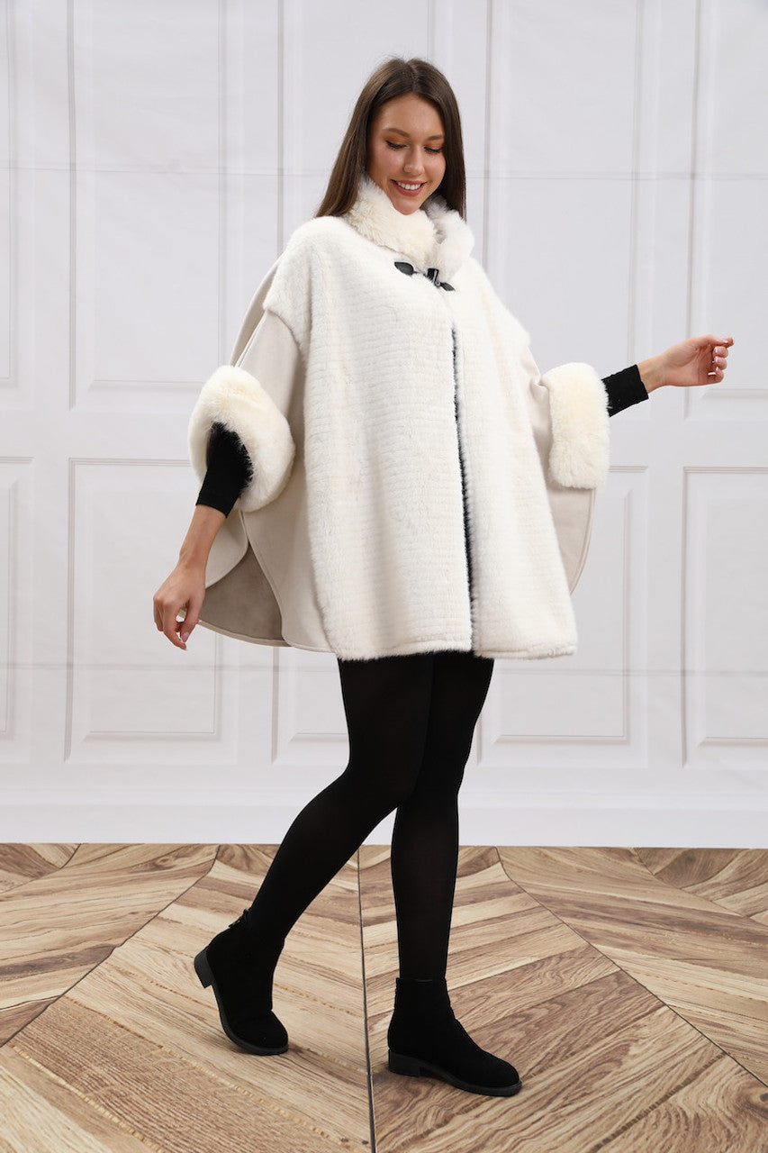 Faux Fur Poncho (CT-280)