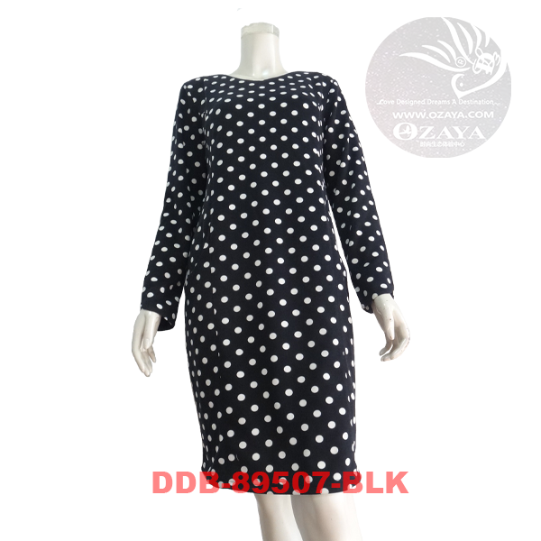 Polka Dot Dress with Long Sleeves (DDB-89507)