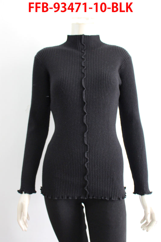 Long Sleeve Sweater with front ruching FFB-93471