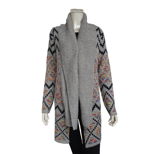 Women's Aztec pattern Long Cardigan Sweater (GGB-87168)