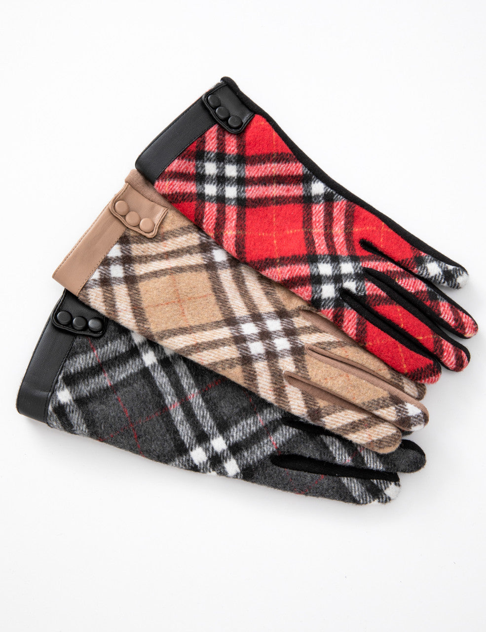 Plaid Texting Gloves (GL040-138)