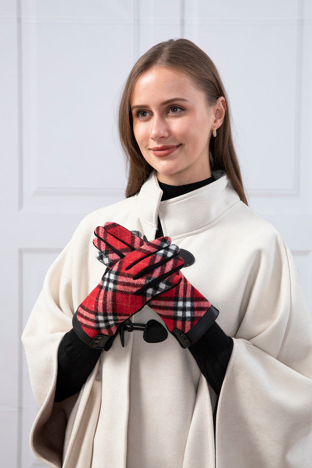 Plaid Texting Gloves (GL040-138)