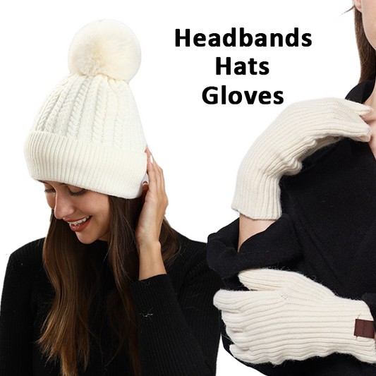 Set of Three (Hat, Headband, Gloves) - HB-KH-GL-058