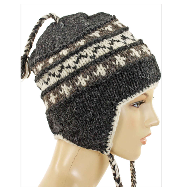 Women's Wool Knit Hats with Linear Pattern (HT625-3)