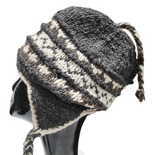 Women's Wool Knit Hats with Linear Pattern (HT625-3)