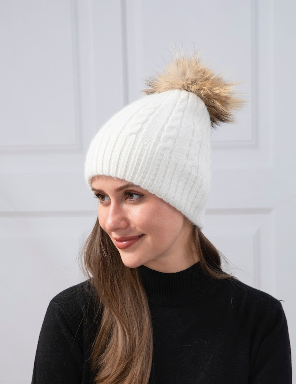 Wool Hats with Detachable Pompom (KH120)