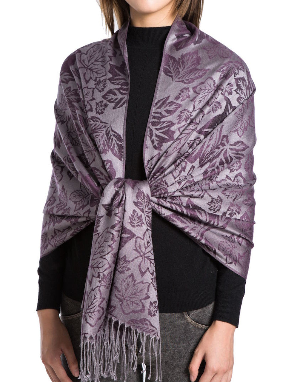 Women's Maple Leaf Pashmina Scarf (SF001-207)