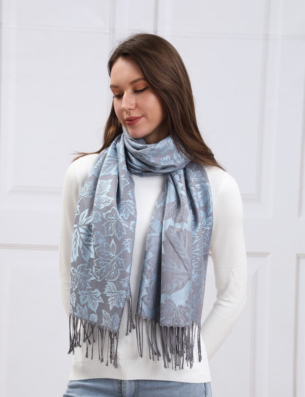 Women's Maple Leaf Pashmina Scarf (SF001-207)