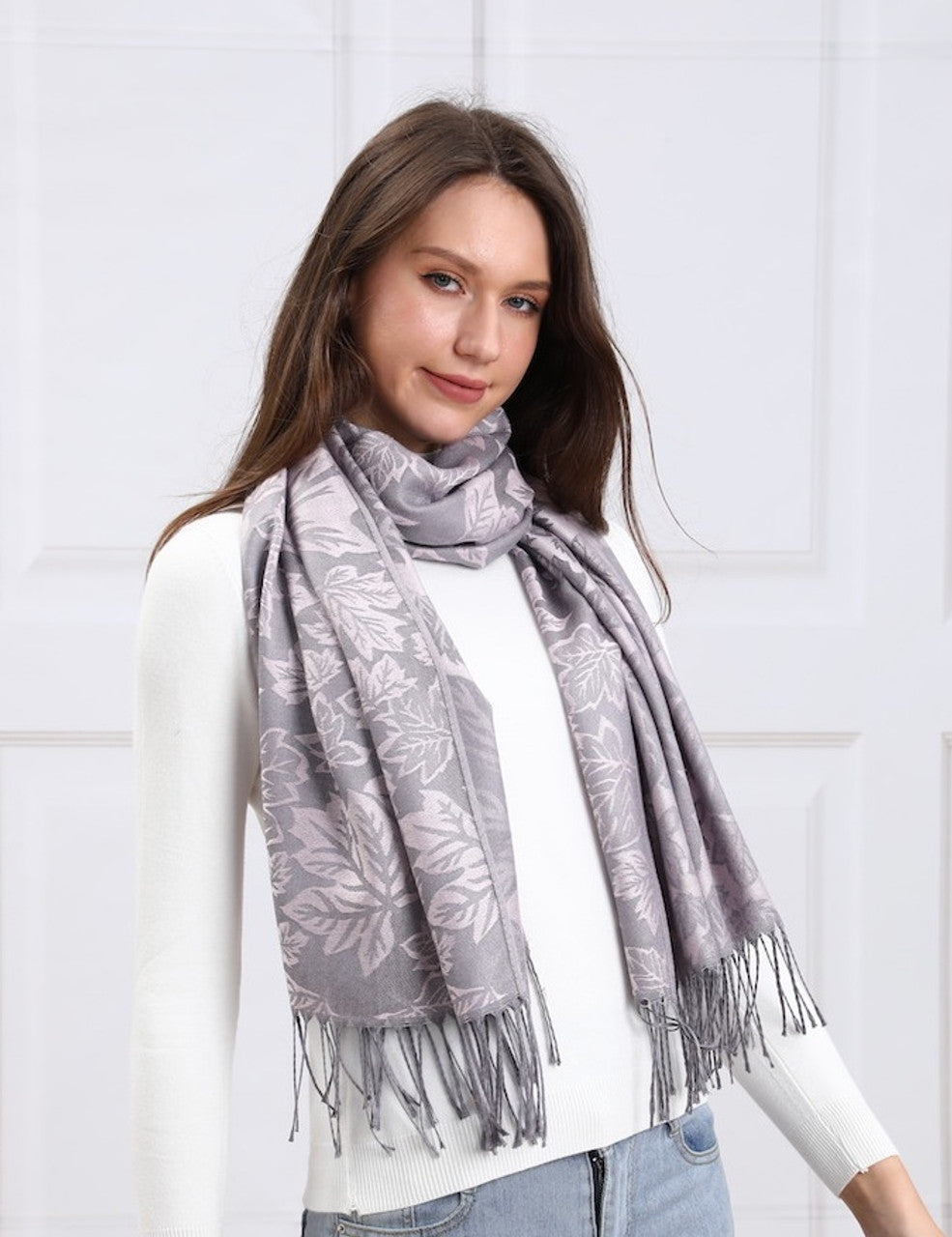 Women's Maple Leaf Pashmina Scarf (SF001-207)