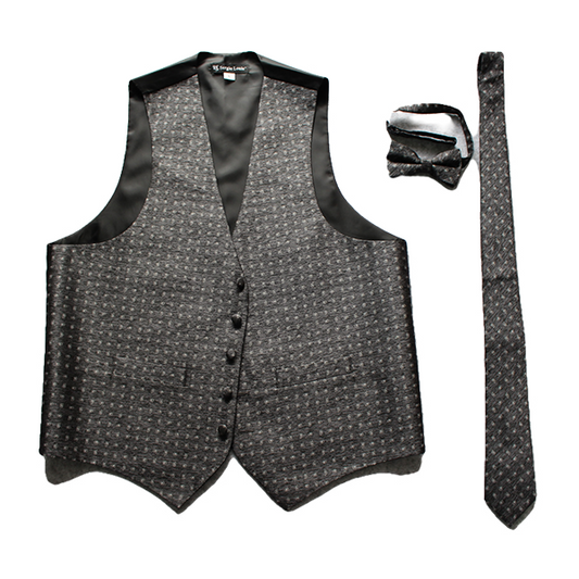 Men's formal vest black with white dot (VEST-921)