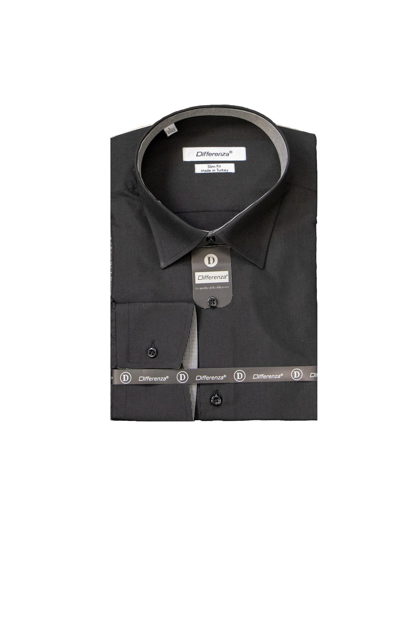 Men's Solid Shirt Made in Turkey Black & White (DFA-31575)