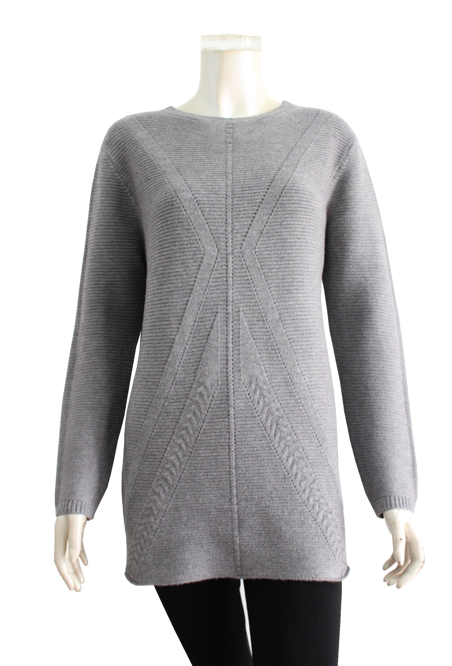 Women's Solid Color Sweater with Round Neck (FFB-93451)